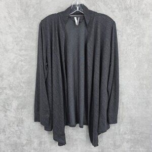Jaclyn Intimates Cardigan Sweater 1X Charcoal Grey Uber Soft Pockets Loungewear